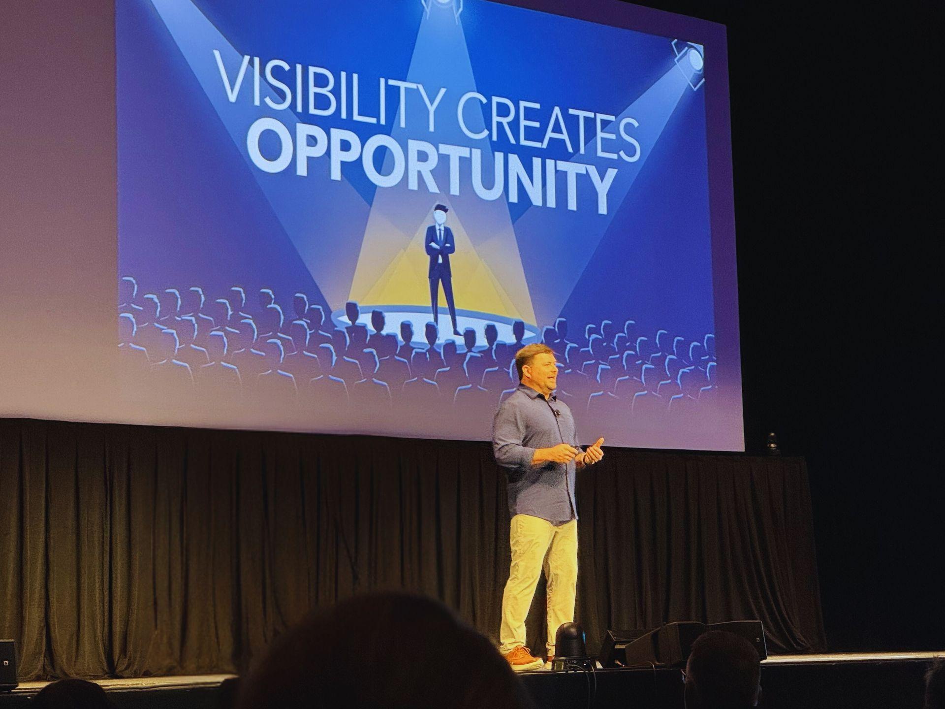 Anthony Jones (Founder) giving a keynote presentation, demonstrating the real-world opportunities gained from using LinkedIn.